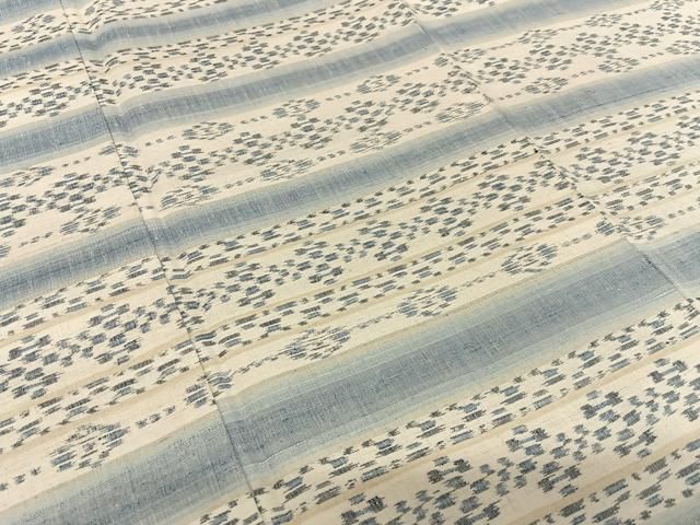 平和屋着物○極上 紬 訪問着 横段文 ゑり善扱い ロング丈