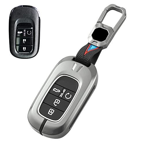 ブラック [LETINGFAR] キーケース?ホンダ用スマートキーケース?HONDA キーカバー?亜鉛合金+シリコン オシャレ 高級 傷防止 落ちにく ボルボ専用設計?ホンダ 新型 VEZEL ヴェゼル rv系 rv3 rv4 rv5 rv6 2021