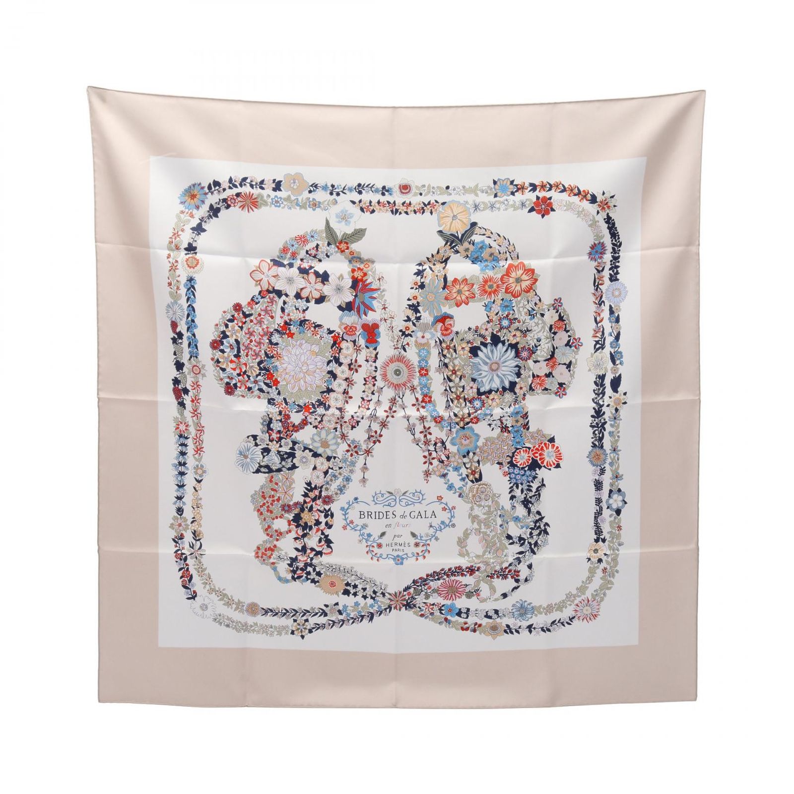 HERMES エルメス カレ90 BRIDES de GALA en fleurs スカーフ