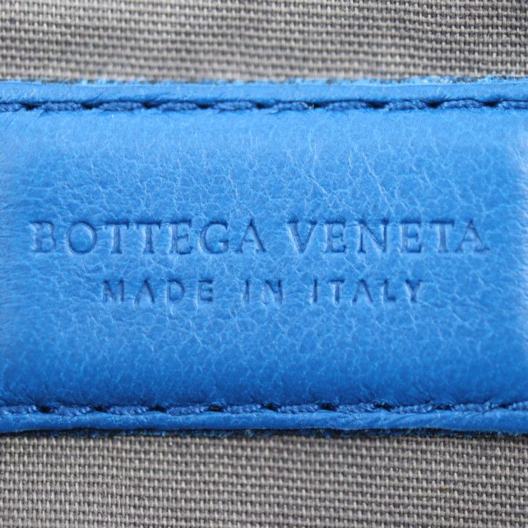 BOTTEGAVENETA ボッテガヴェネタ ドキュメントケース セカンドバッグ 256400 ラムスキン ブルー イントレチャート クラッチバッグ  ポーチ 【本物保証】