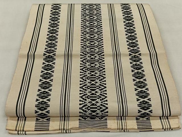 本場筑前博多織】紋八寸名古屋帯 隆毘間道 筑前織物 正絹 未仕立 平和