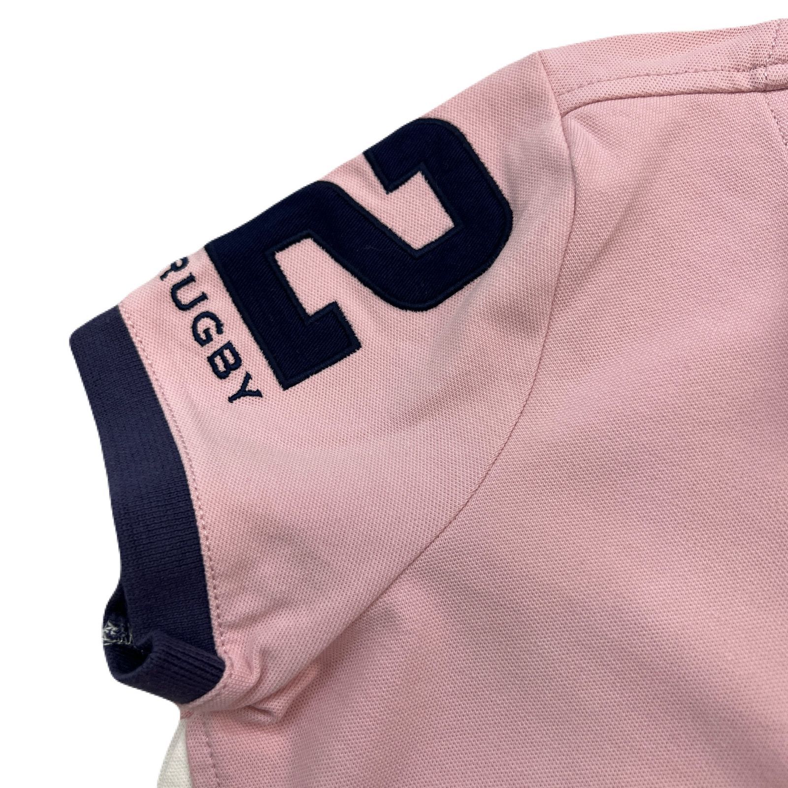 RALPH LAUREN RUGBY ポロシャツ レディース S ピンク × ネイビー