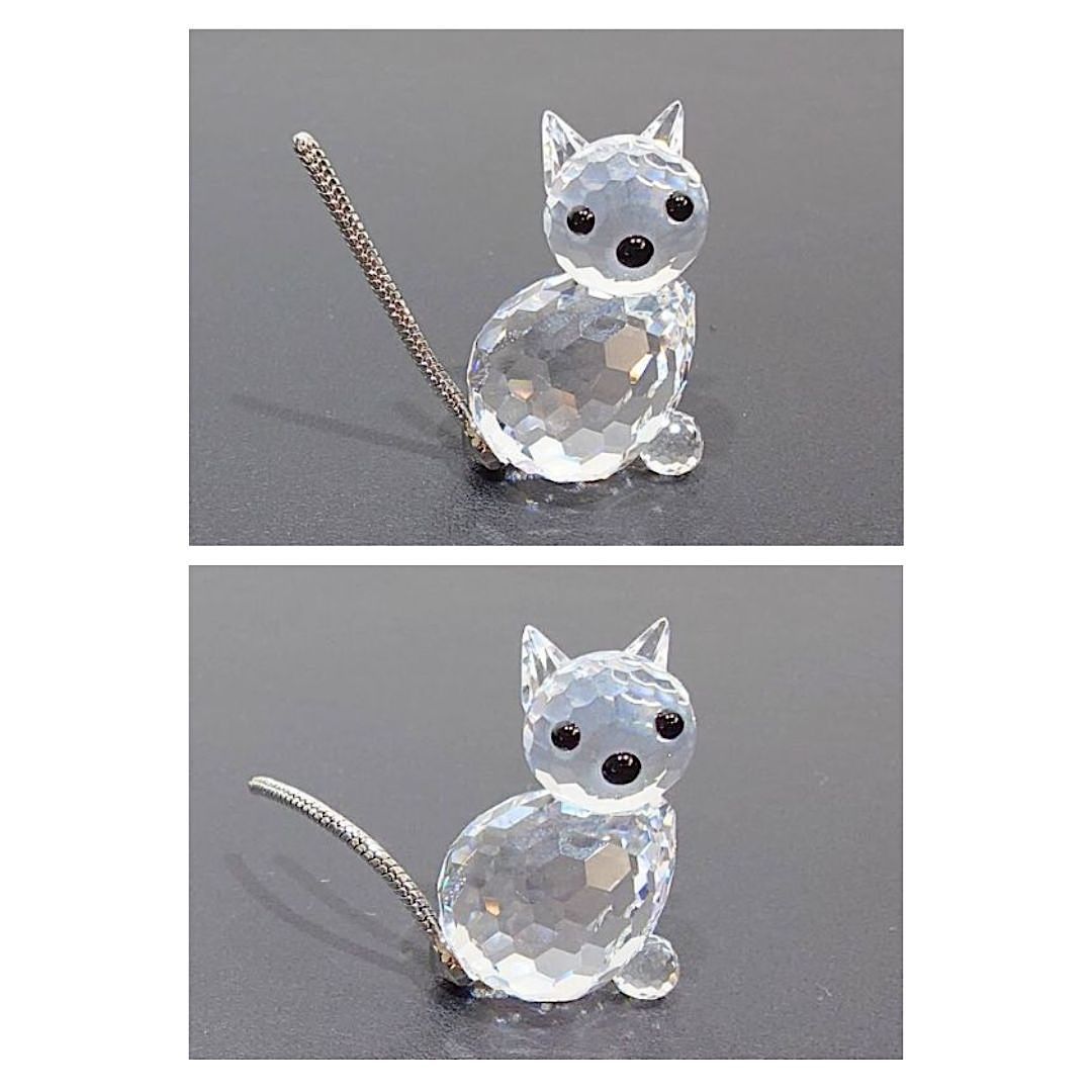 スワロフスキー　クリスタルガラス　 猫の置物 スワロフスキー クリスタルガラス 猫の置物 Yahoo!オークション