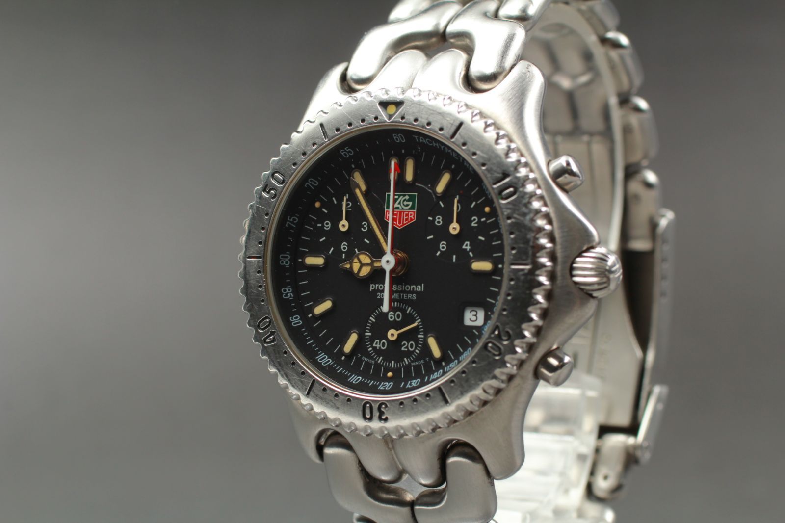 美品・完動品] TAG HEUER se/l CG1110-0 SS QZ 黒文字盤 クロノグラフ 