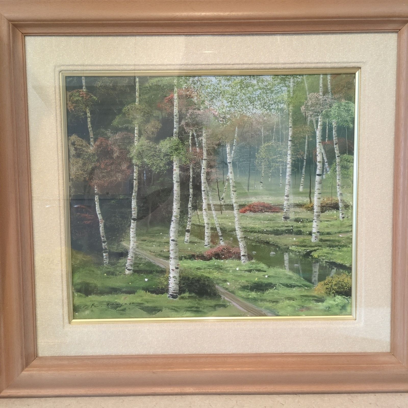 早瀬遼 『白樺林』 絵画 油絵 - メルカリ