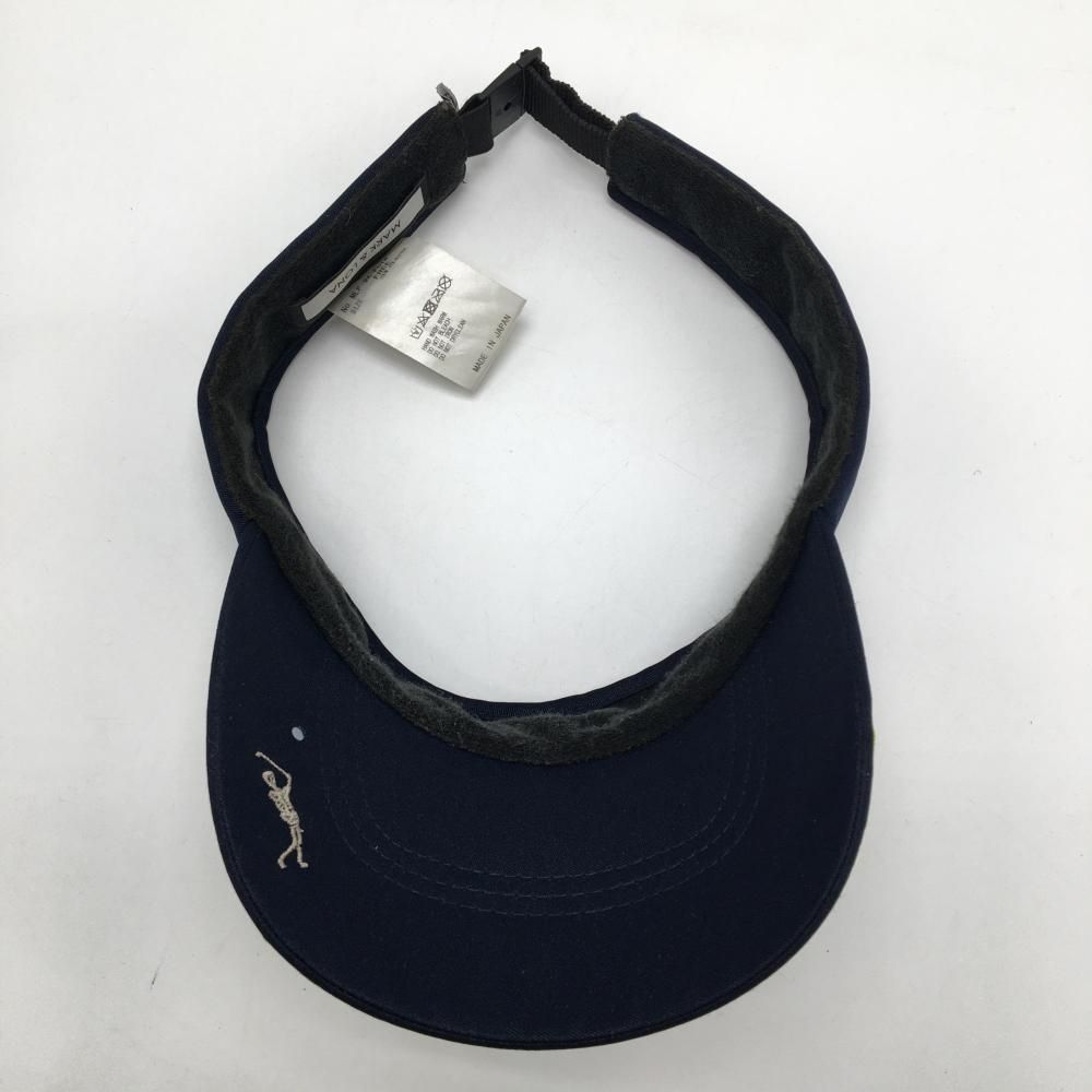 マークアンドロナ サンバイザー ネイビー×イエロー ロゴ刺しゅう