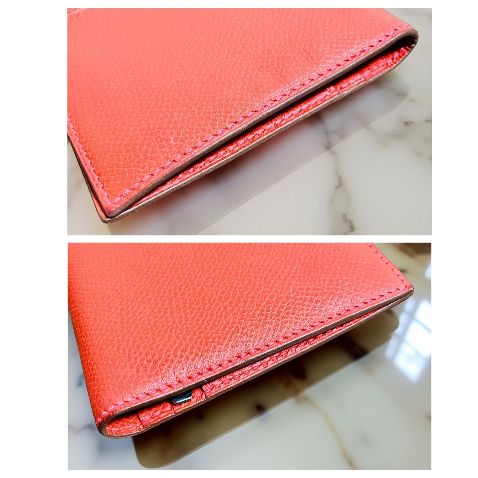 エルメス HERMES ベアンスフレ エプソン □I刻印 長財布 ヴァーミリオン エルメス HERMES ベアンスフレ エプソン □I刻印 長財布