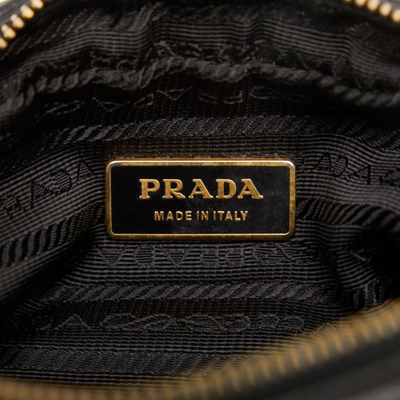 プラダ PRADA BP0166 レディース ショルダーバッグ ブラック/ピンク /ゴールド金具 レザー