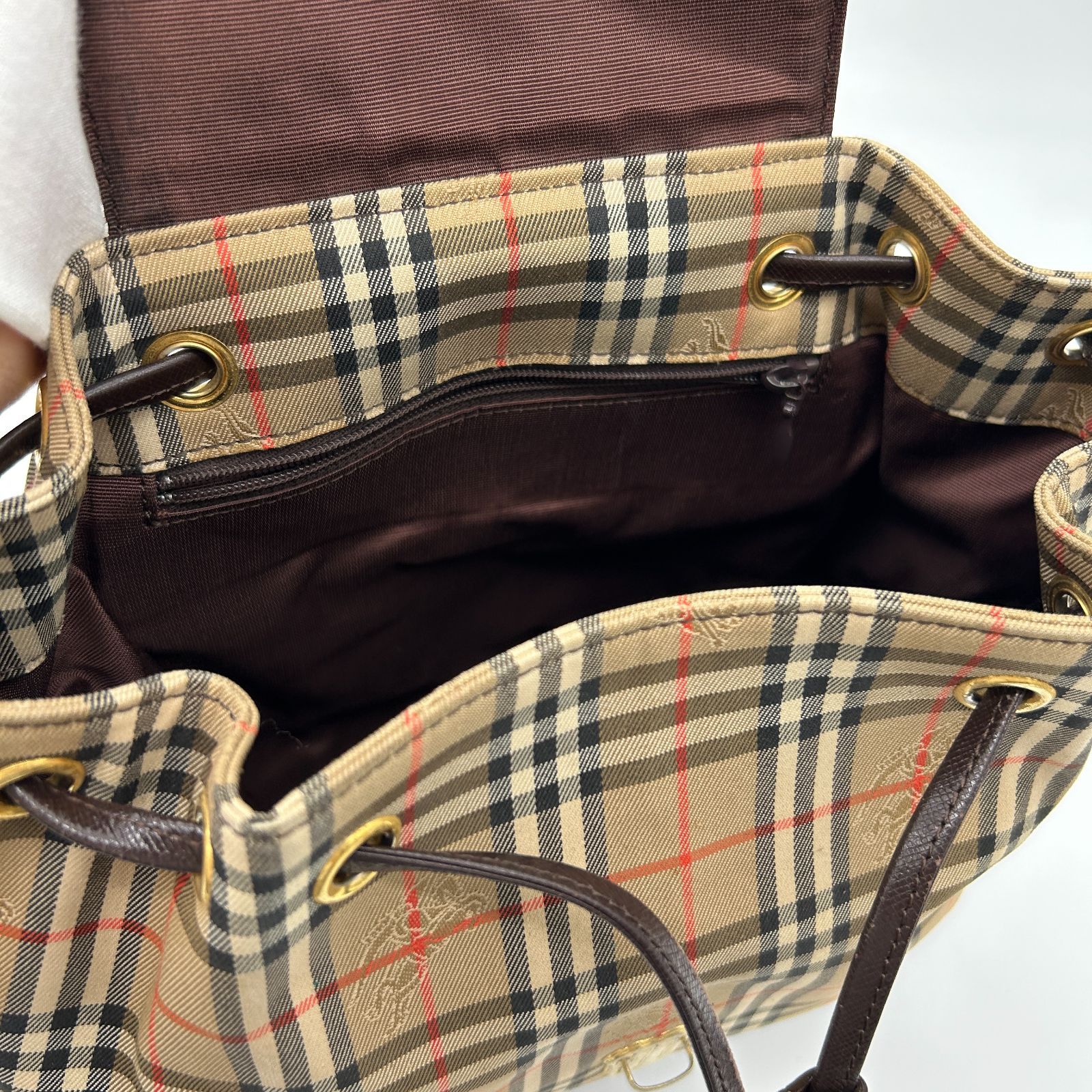 美品 BURBERRY バーバリー ノバチェック シャドーホース リュック 
