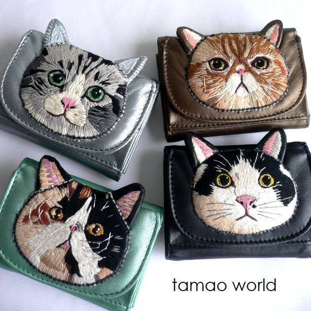 tamao world タマオワールド 折り財布 猫 ネコ ねこ ミニ財布 3234