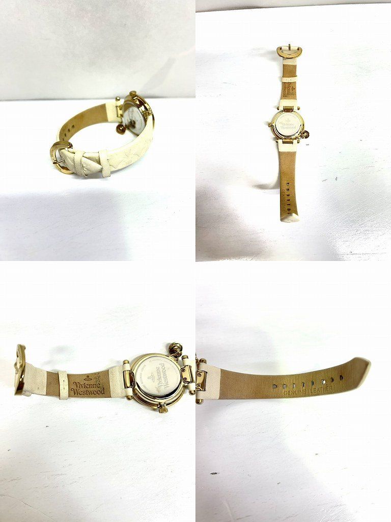 s24t-0154a【中古】Vivienne Westwood ヴィヴィアンウエストウッド  腕時計 オーブチャーム付き ORB オーブ ブランド レディース VV006WHWH