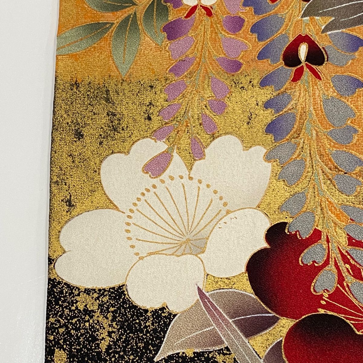 振袖 身長158-173cm 黄 矢絣 牡丹 松竹梅 正絹 振袖 身長158-173cm 黄 矢絣 牡丹 松竹梅 正絹