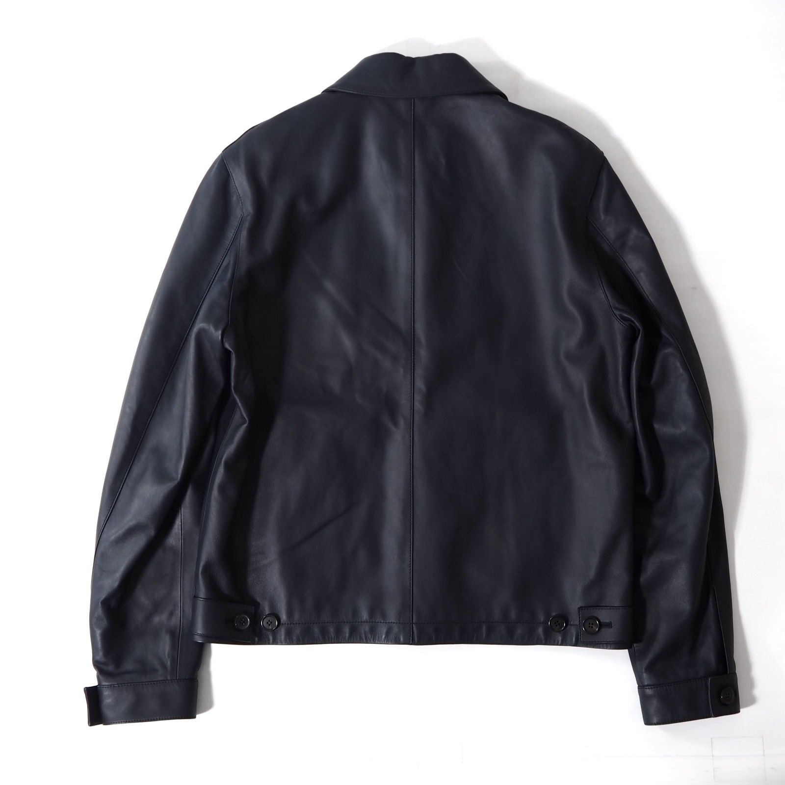 極美品 ロエベ LOEWE ラムスキン レザージャケット ジップアップ