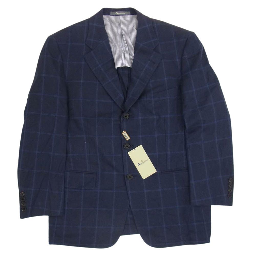 Aquascutum アクアスキュータム 6601412 チェック コットン ジャケット 94AB4 ネイビー系【中古】