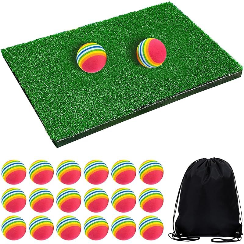 Gavit ゴルフ練習マット アプローチ練習器具 室内 トレーニング 芝風マット EVAボール 20個 収納袋付き 0