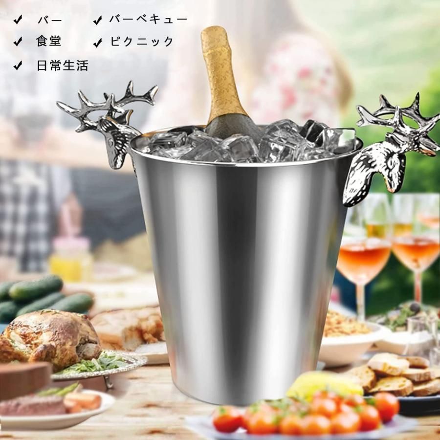 ステンレス製アイスペール| 断熱構造・保冷力 | 円形デザイン | ワイン・ウイスキー・シャンパン・多用途氷容器 | 家庭用・業務用 ステンレス製  アイスペール 二重構造 真空断熱 アイスバケット 結露しにくい ボトルクーラー ワイン用 シャンパンクーラー キャリー ワイン ... ステンレス製 アイスペール 二重構造 真空断熱 アイスバケット 結露しにくい ボトルクーラー ワイン用 シャンパンクーラー キャリー