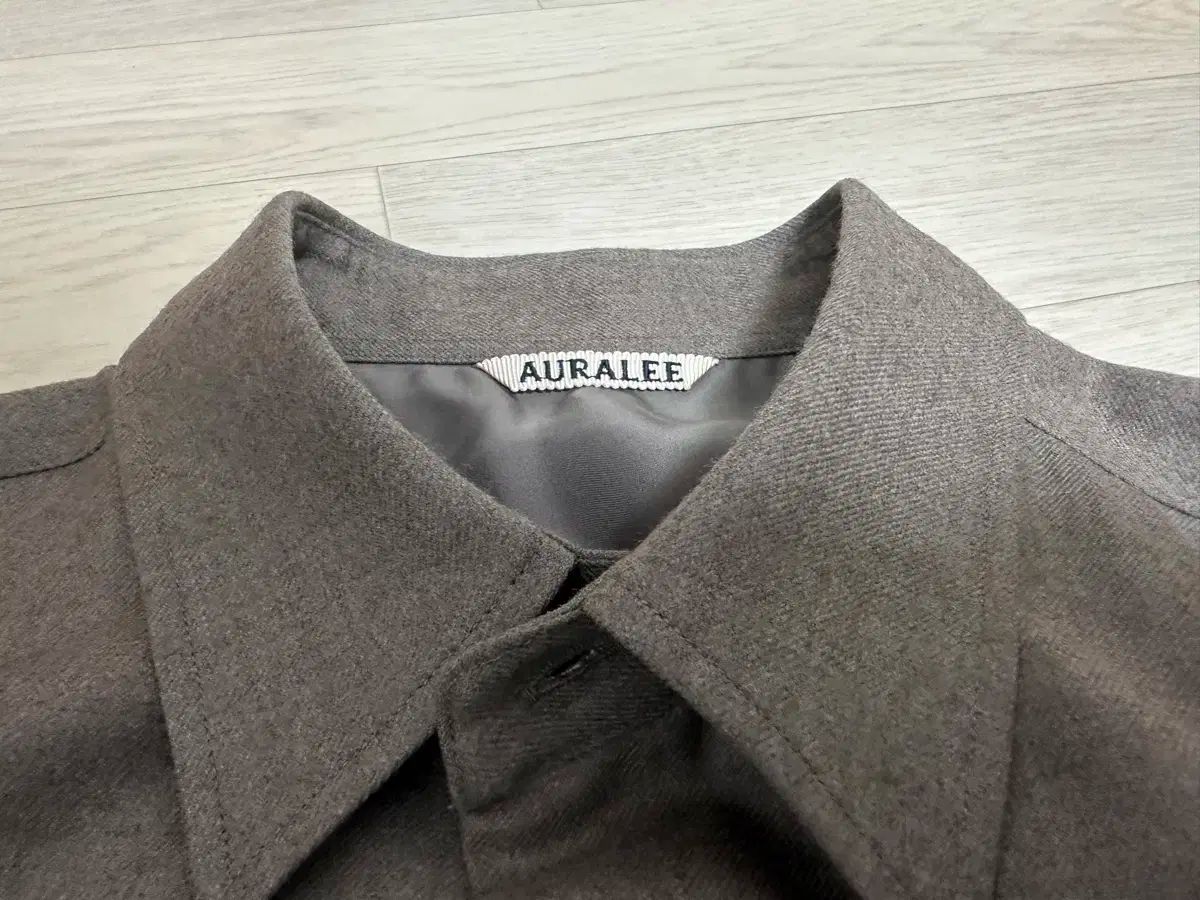 AURALEE オーラリー ウール シャツ 茶色 3 ガンガン 修理