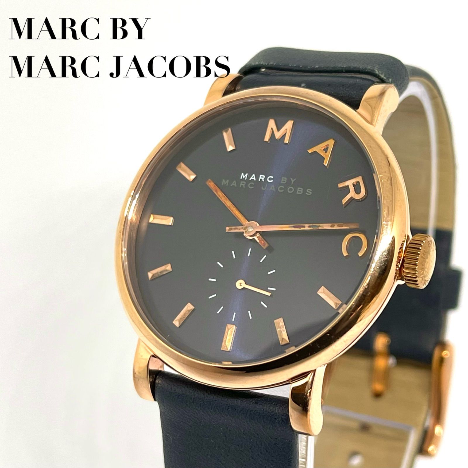 MARC BY MARC JACOBS マークバイマークジェイコブス　時計/ベイカー/MBM1329/ネイビー×ネイビーレザーローズゴールド　腕時計　 アナログ　レディース　クォーツ　レザー　アクセサリー　カジュアル　フォーマル