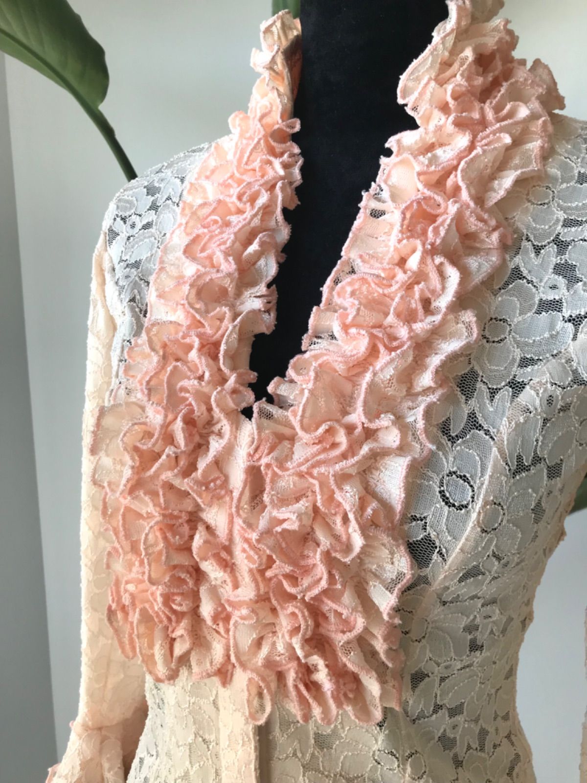 フラメンコ 総レース ブラウス メロコトン 長袖4段ボランテ スペインS