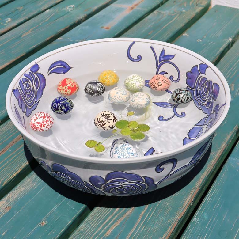 陶器 浮き球 12個セット 中 浮き玉 水鉢 メダカ鉢 和風 ビオトープ