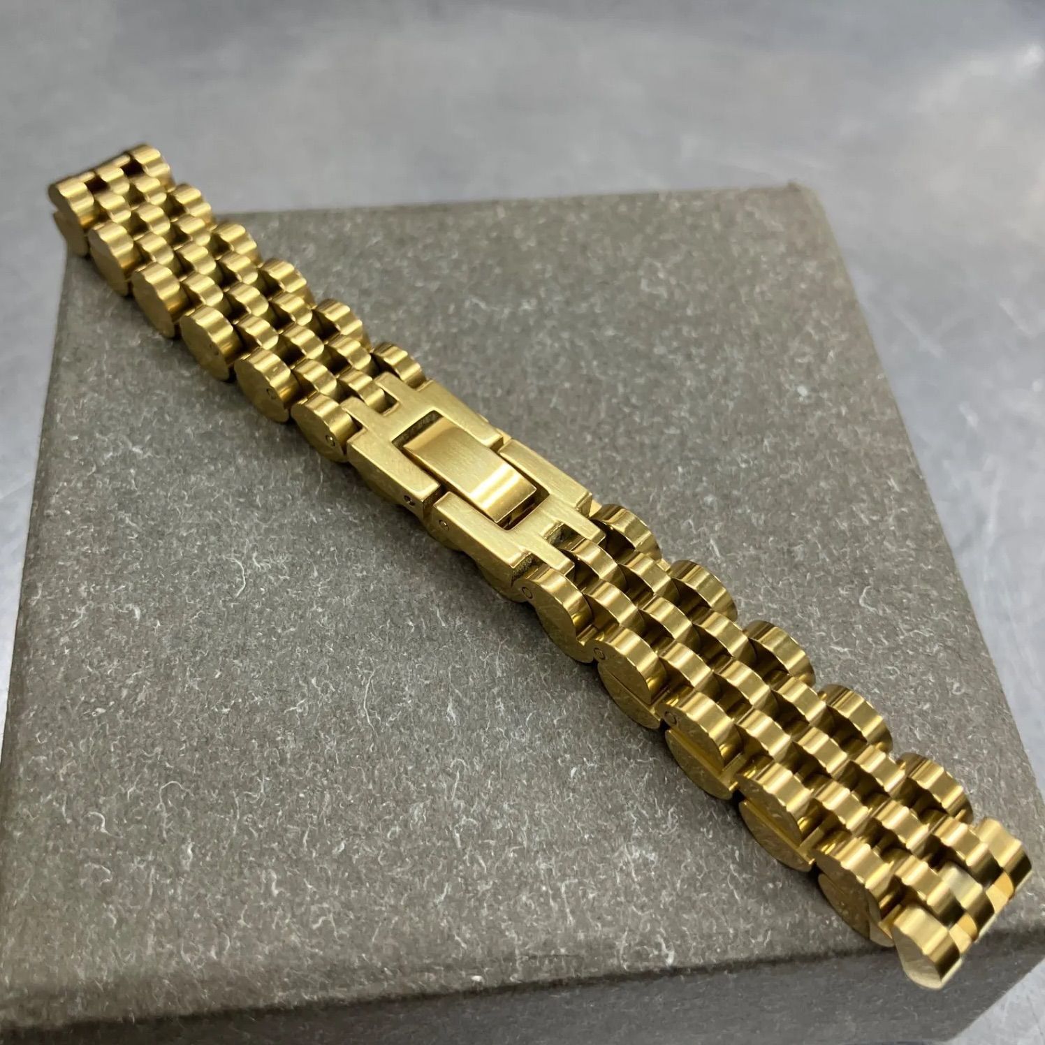 ジュビリーブレスレット 5連ブレス 21cm 18KGPゴールド ステンレス 