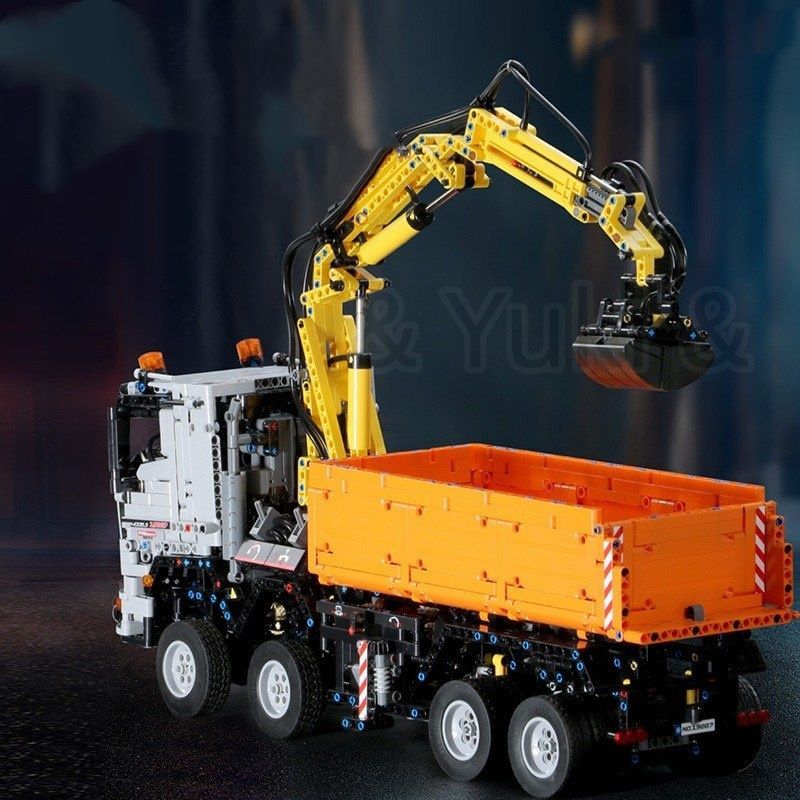 レゴ 大型建設車両 ラジコン 空圧 トラック ブロック 2819 PCS おもちや 知育玩具 モデル 子供用 玩具 組み立て