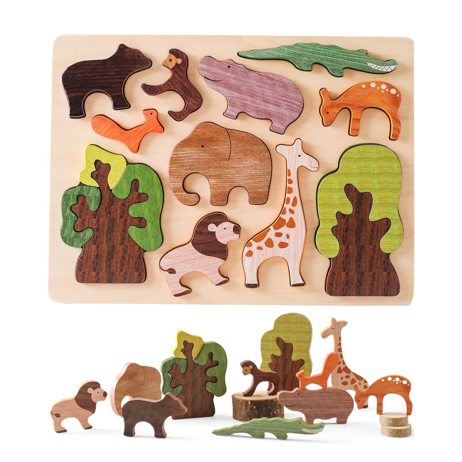 モンテッソーリ　知育玩具 動物・生物パズル　♪5個セット♪　Montessori 楽天市場】木製パズル 6個セット パズル 動物積み木パズル