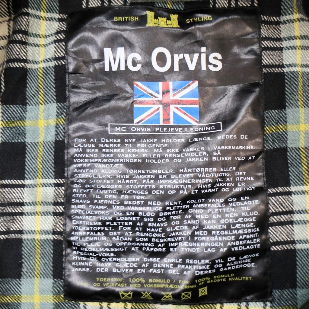 Mc Orvis オイルドジャケット 防寒 ユーロ ヨーロッパ古着 マチ付き