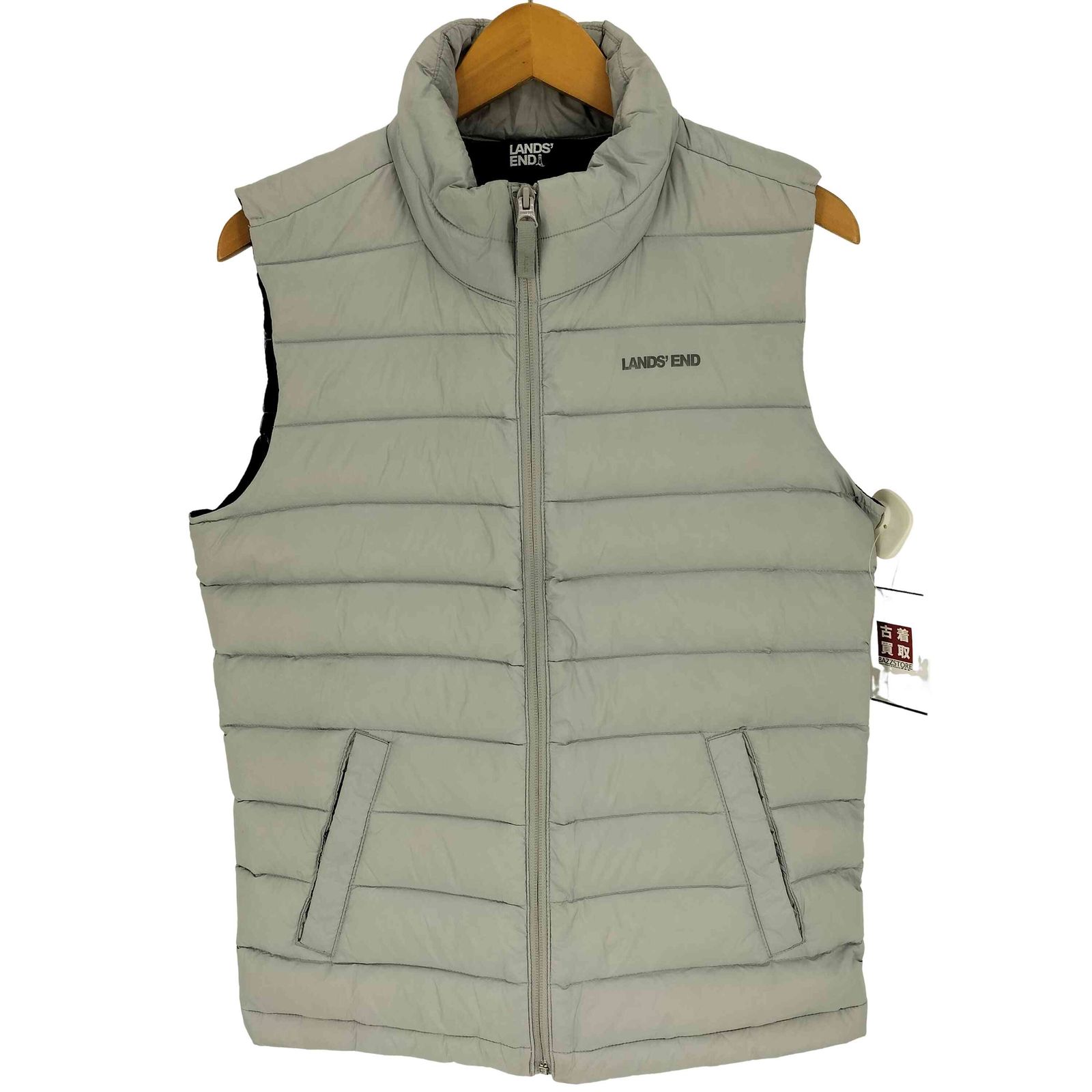 未使用 ランズエンド LANDS' ENDダウンベスト ランズエンド LANDS END 20AW ロゴ プリント ジップアップ