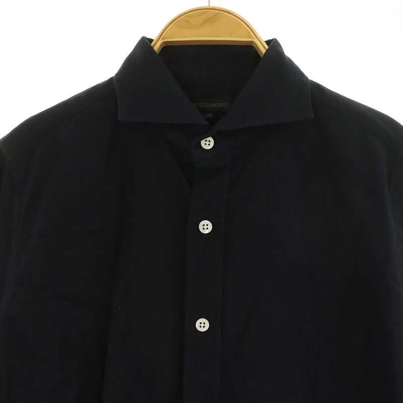 【新品】デザインワークス　シャツ　長袖 デザインワークス DESIGNWORKS 長袖シャツ 46 ネイビー /MY □OS