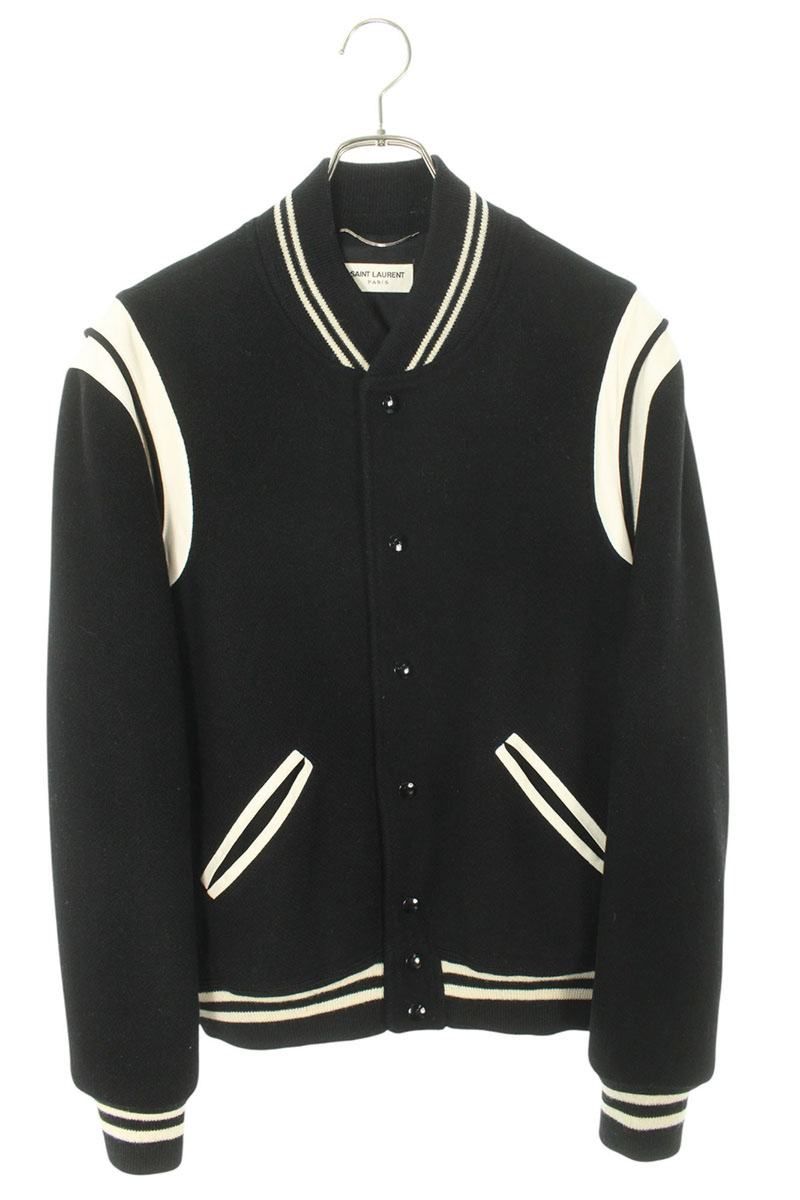 サンローランパリ 14AW 354718 Y580F ウールギャバジンレザー