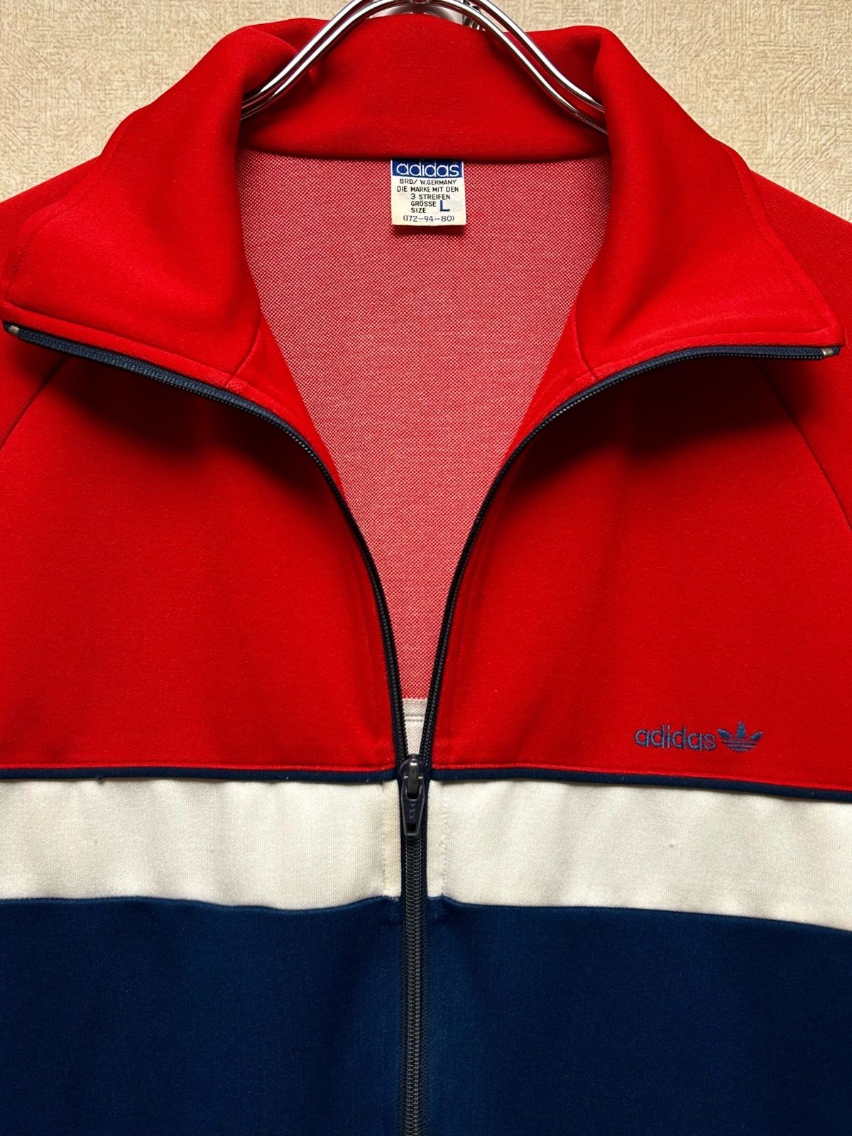 80S adidas アディダス デサント トラックジャケット トリコロール 希少 80s～90s アディダス デサント製 トリコロール y2k
