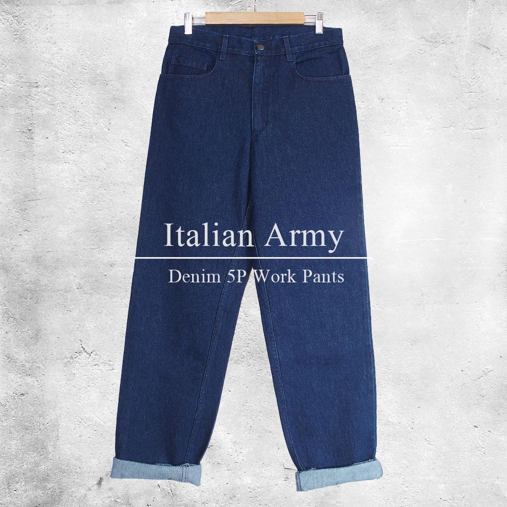 イタリア軍 デニム ワークパンツ ジーンズ Italian Army Denim 5P Work Pants - メルカリ