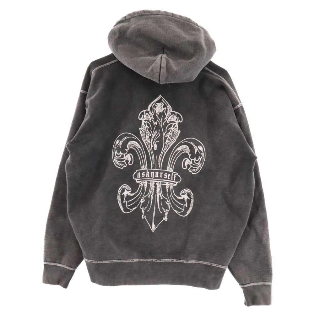 ASKYURSELF (アスクユアセルフ) ×LAST NEST fleur de lis hoodie ラストネスト フード プルオーバースウェット パーカー グレー - メルカリ