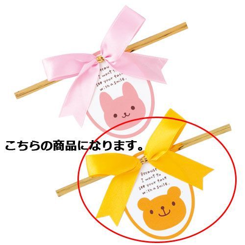 うさクマ リボン付きワイヤータイ クマ 10枚 61-431-85-14