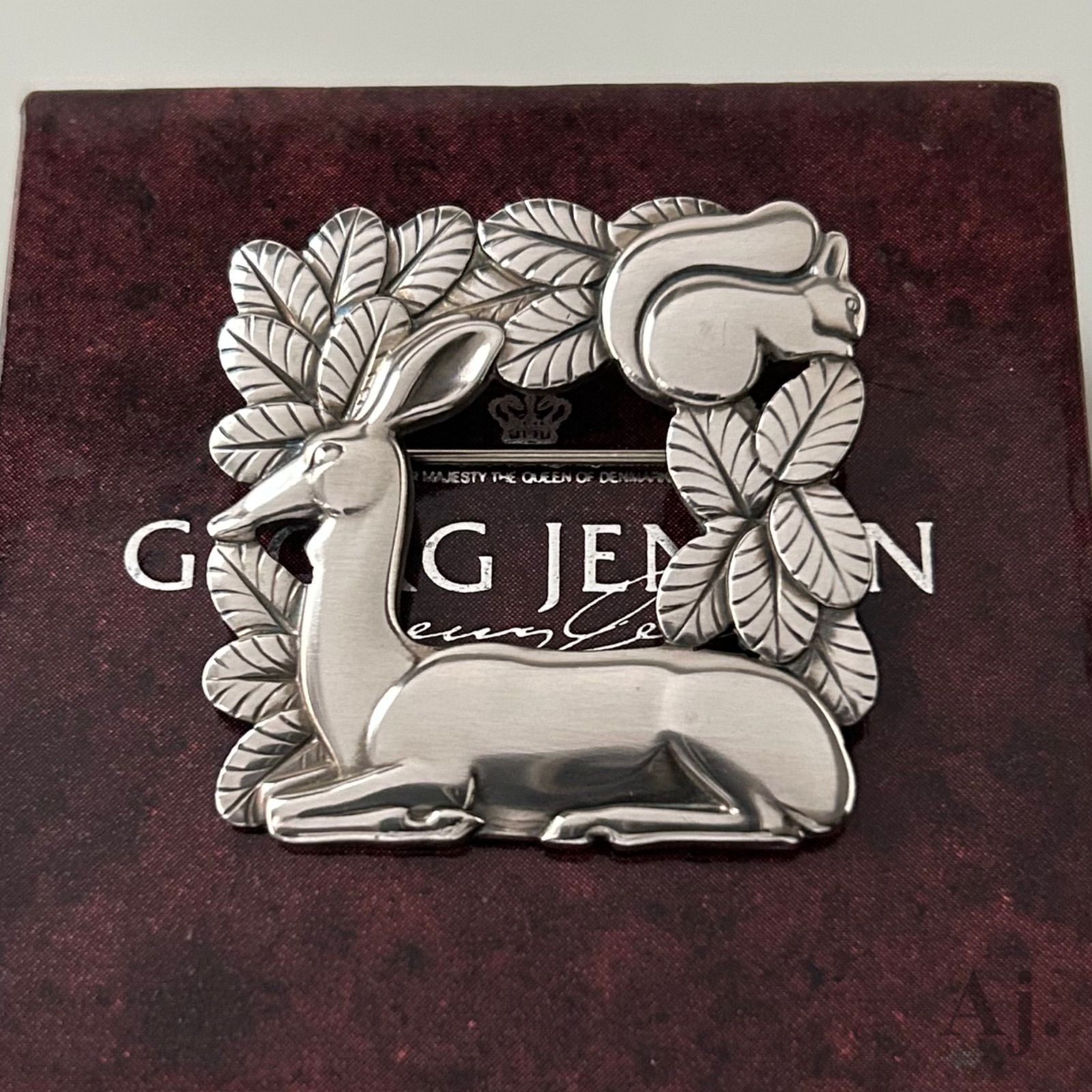 ジョージジェンセン ブローチ 318 鹿とリス AG925 ヴィンテージ