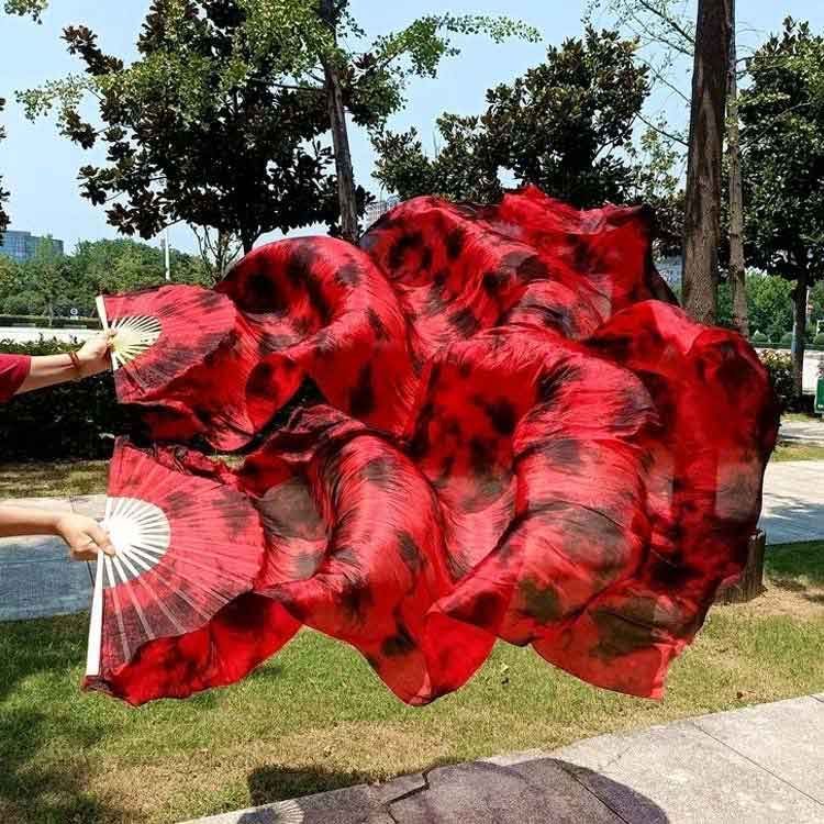 赤タイダイ染め　シルクファンベールとシルクベール 赤タイダイ染め シルクファンベールとシルクベール ベリーダンス