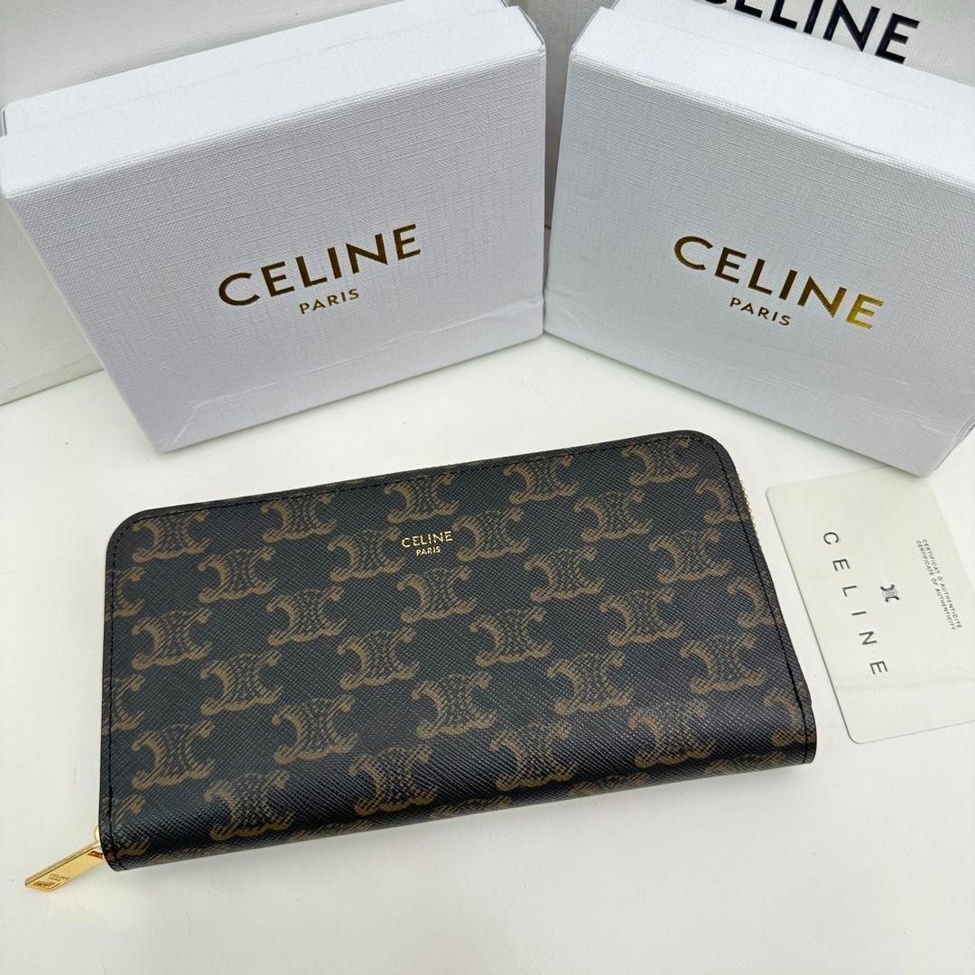 セリーヌceline ✨長財布ラウンドファスナー トリオンフ ブラック 黒