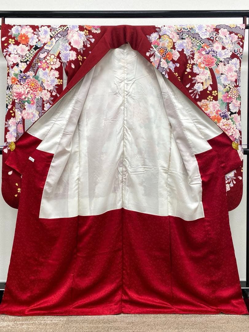 振袖 豪華 紋意匠 ラメ刺繍 雪輪に花 身丈165cm 撥水加工済 振袖