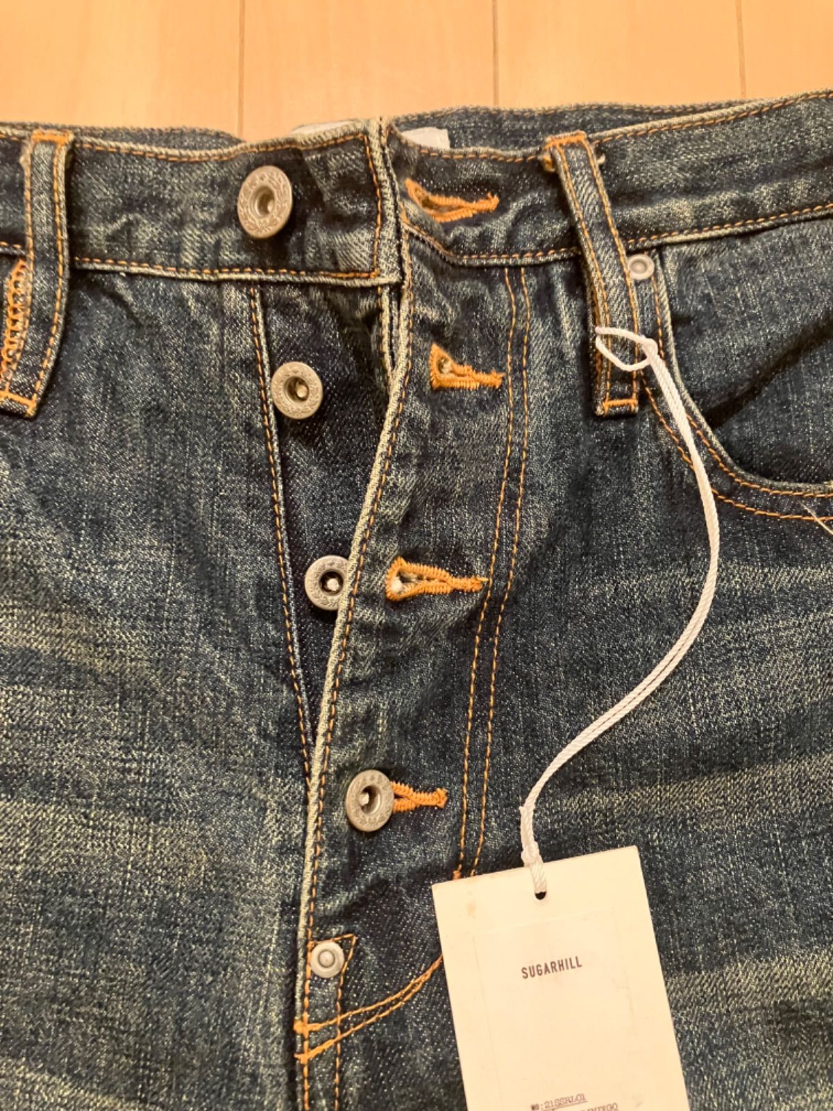 パンツ SUGARHILL 21ss Faded Over All SUGARHILL(シュガーヒル)のFADED DOUBLE KNEE DENIM PANTSの通販