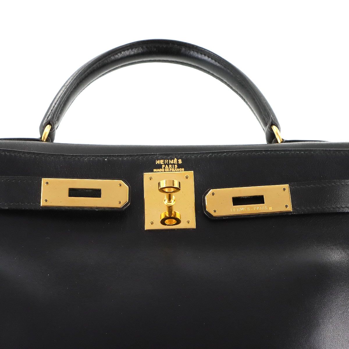 エルメス レザーハンドバッグ カーフ 内縫い ケリー28 レディース HERMES エルメス HERMES ケリー28 内縫い ボックスカーフ (レザー