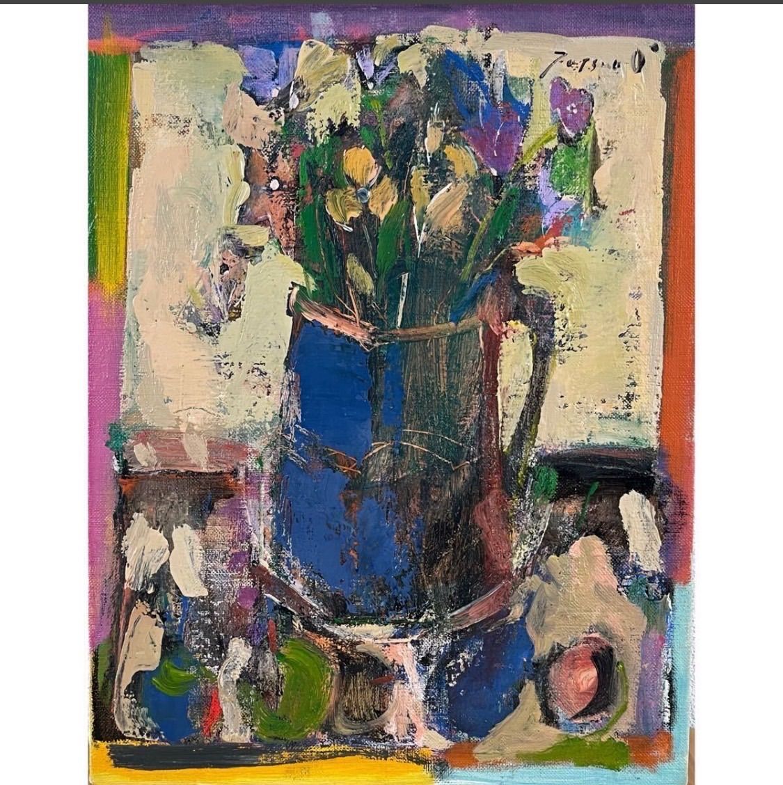 お試しください！ 大宮達男 花と果実 油彩 静物画 F6号 共シール 1993年 松坂屋シール 国画会実力派 愛知県出身 １００％正規品保証！