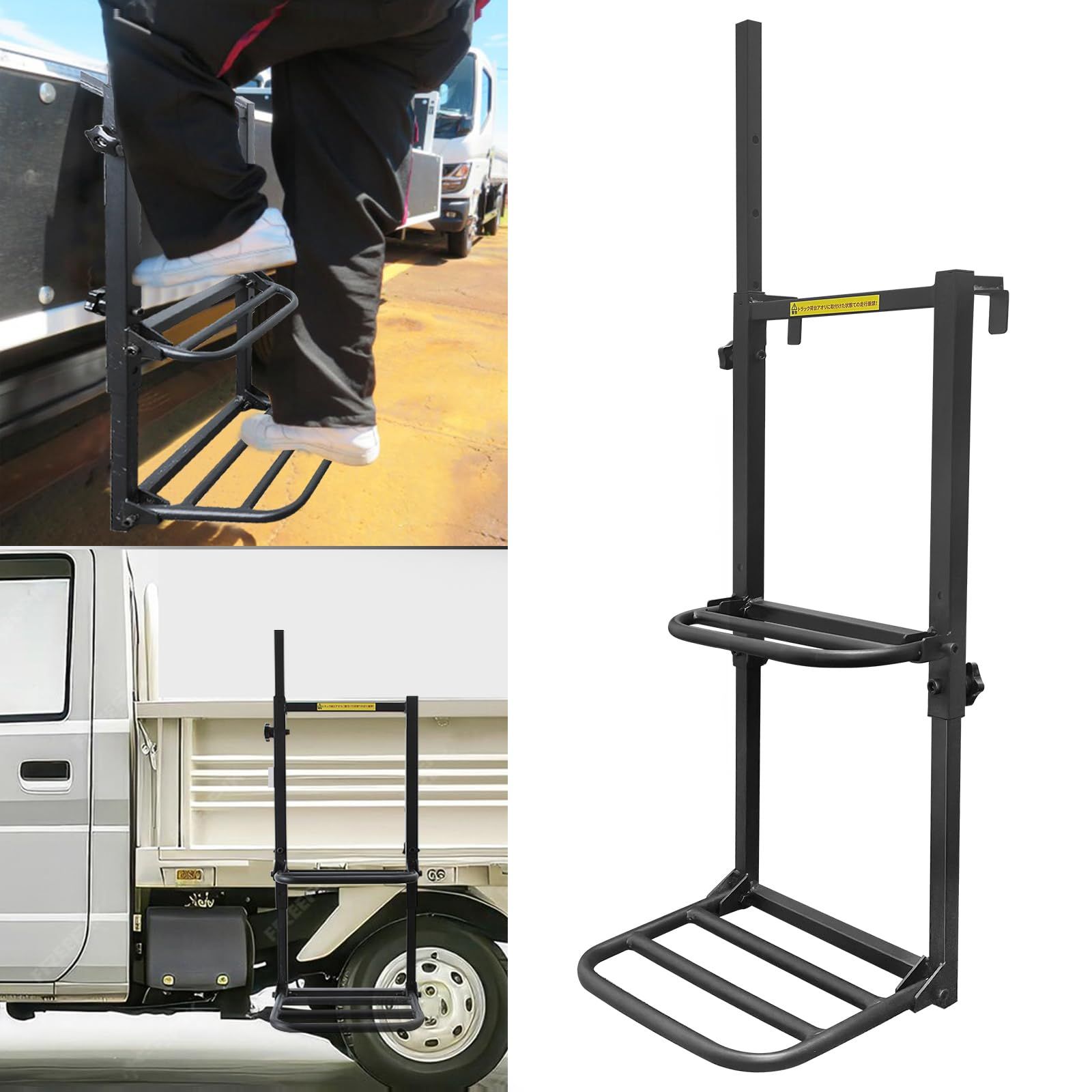 トラック用荷台はしご 2段 はしご トラック用 手すり付き トラックステッパー 軽トラ 荷台ステップ トラック昇降設備 折りたたみ式 昇降ステップ