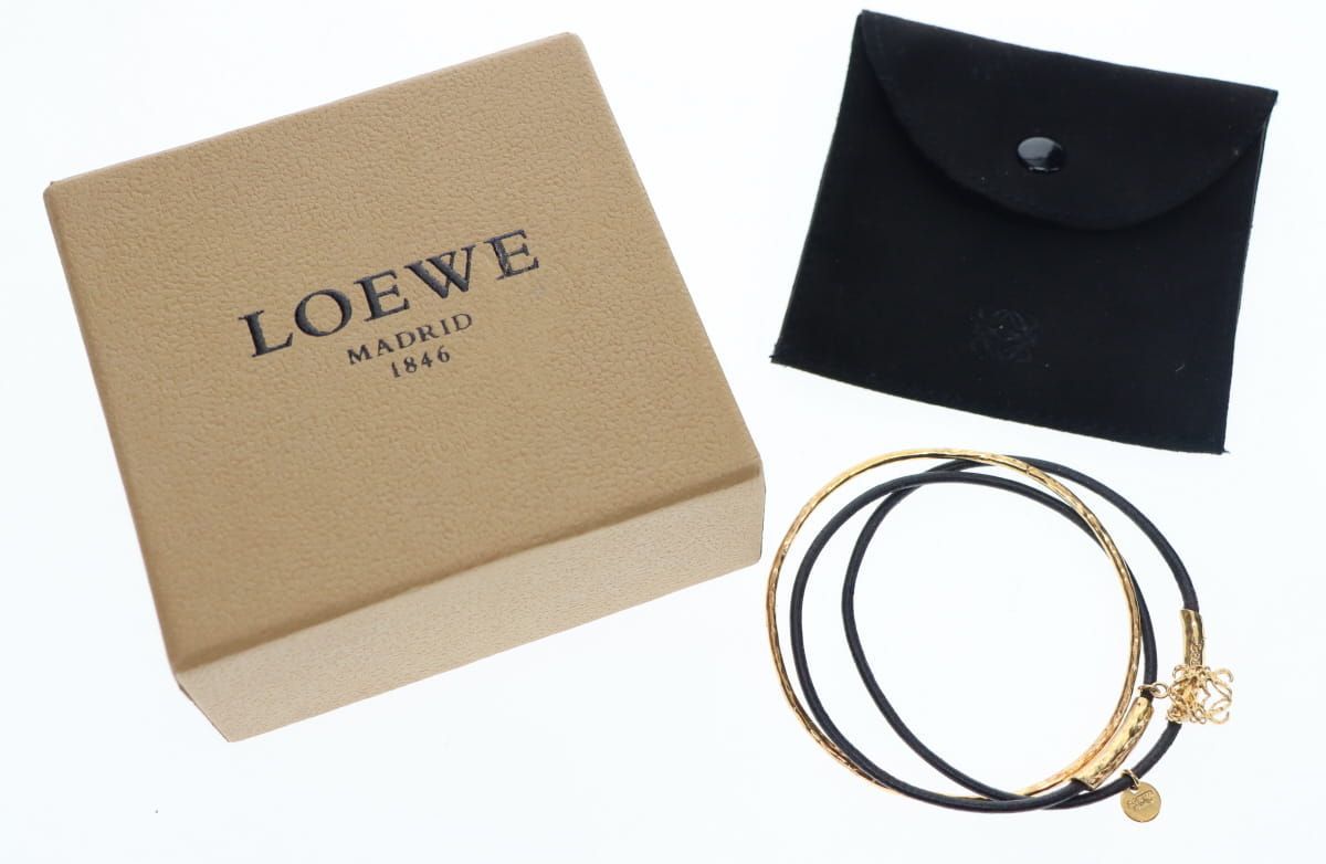 ○Loewe ロエベ アナグラム ブレスレット バングル ゴールド