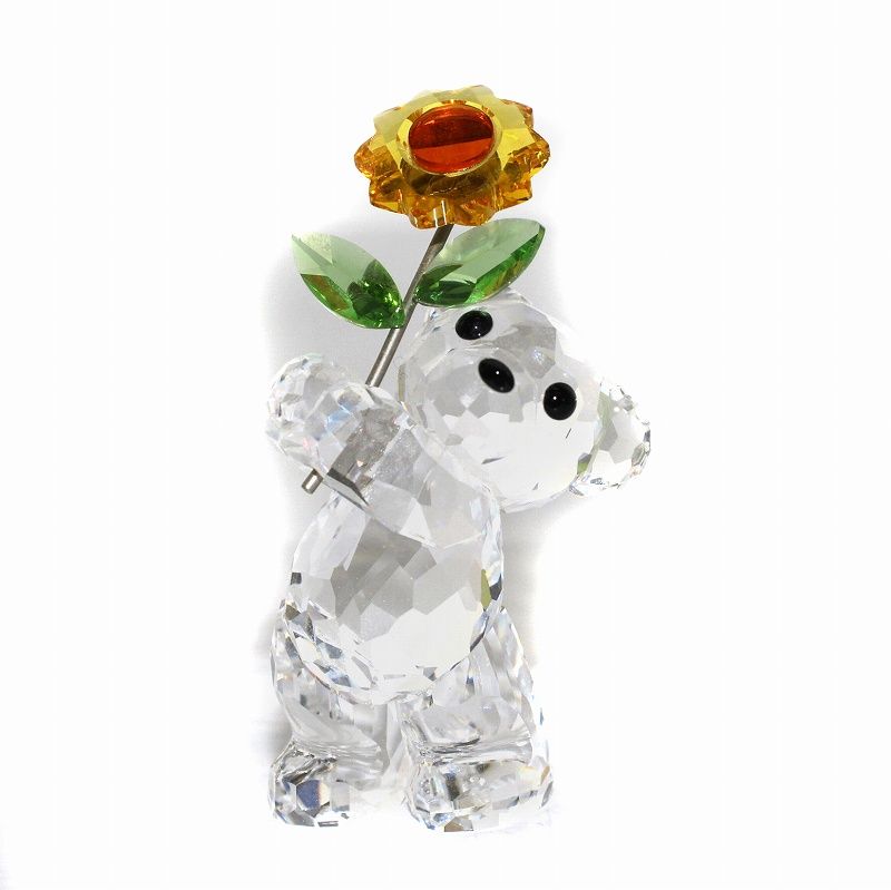 スワロフスキー SWAROVSKI クリスベア 特別なあなた Kris Bear With Sunflower フィギュリン 置物 オブジェ クマ  くま 熊 ひまわり ヒマワリ ミニ クリスタル クリア 842934 /BB ■OF ■MA