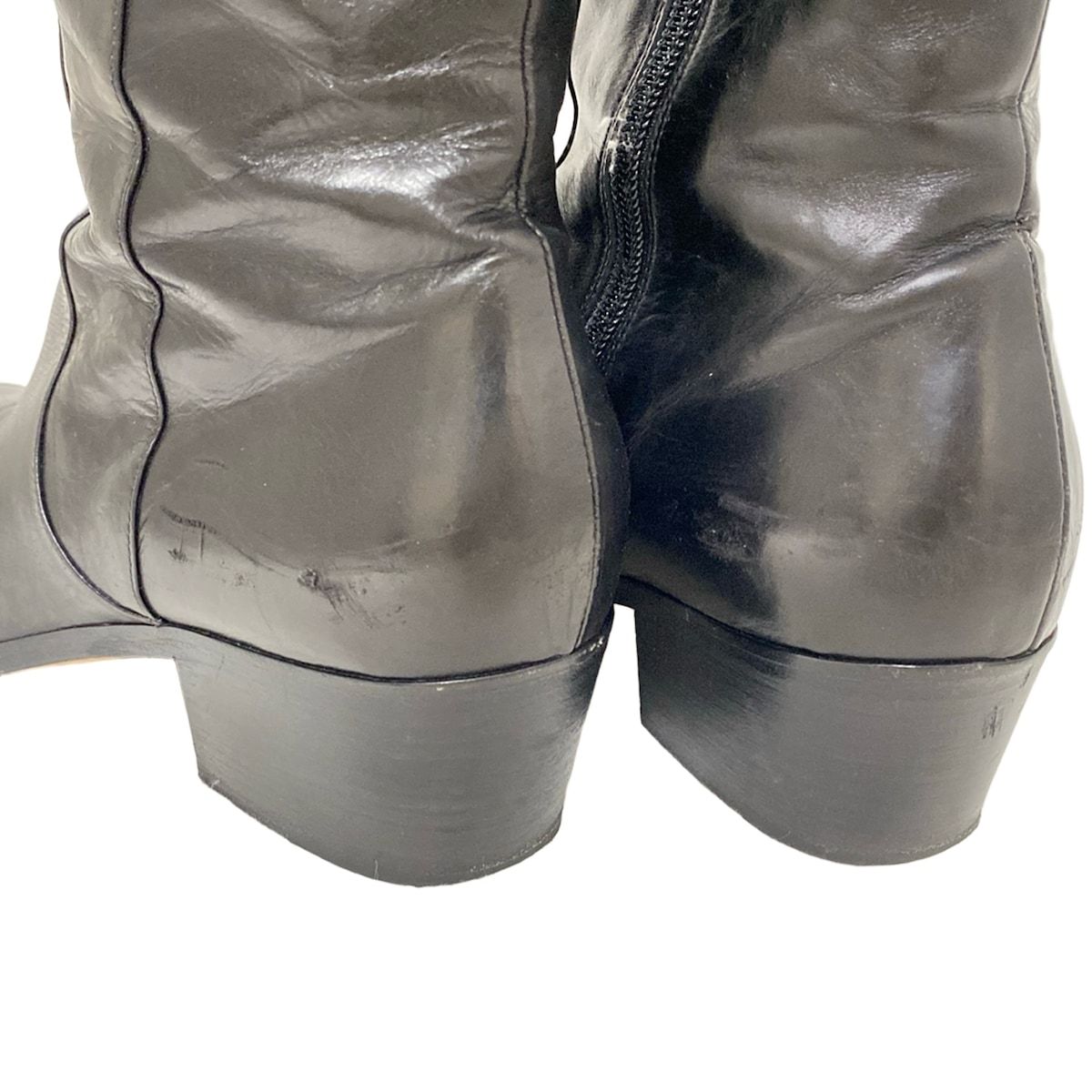 JIMMY CHOO ジミーチュウ ロングブーツ 37 1|2 レディース - 黒 レザー WWW_WOWDIGSITE_COM