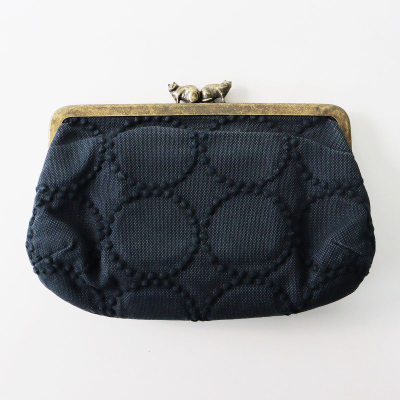 美品ミナペルホネン mina perhonen カドルポーチ　タンバリン 刺繍 ミナペルホネン mina perhonen tambourine cuddle pouch カドルポーチ