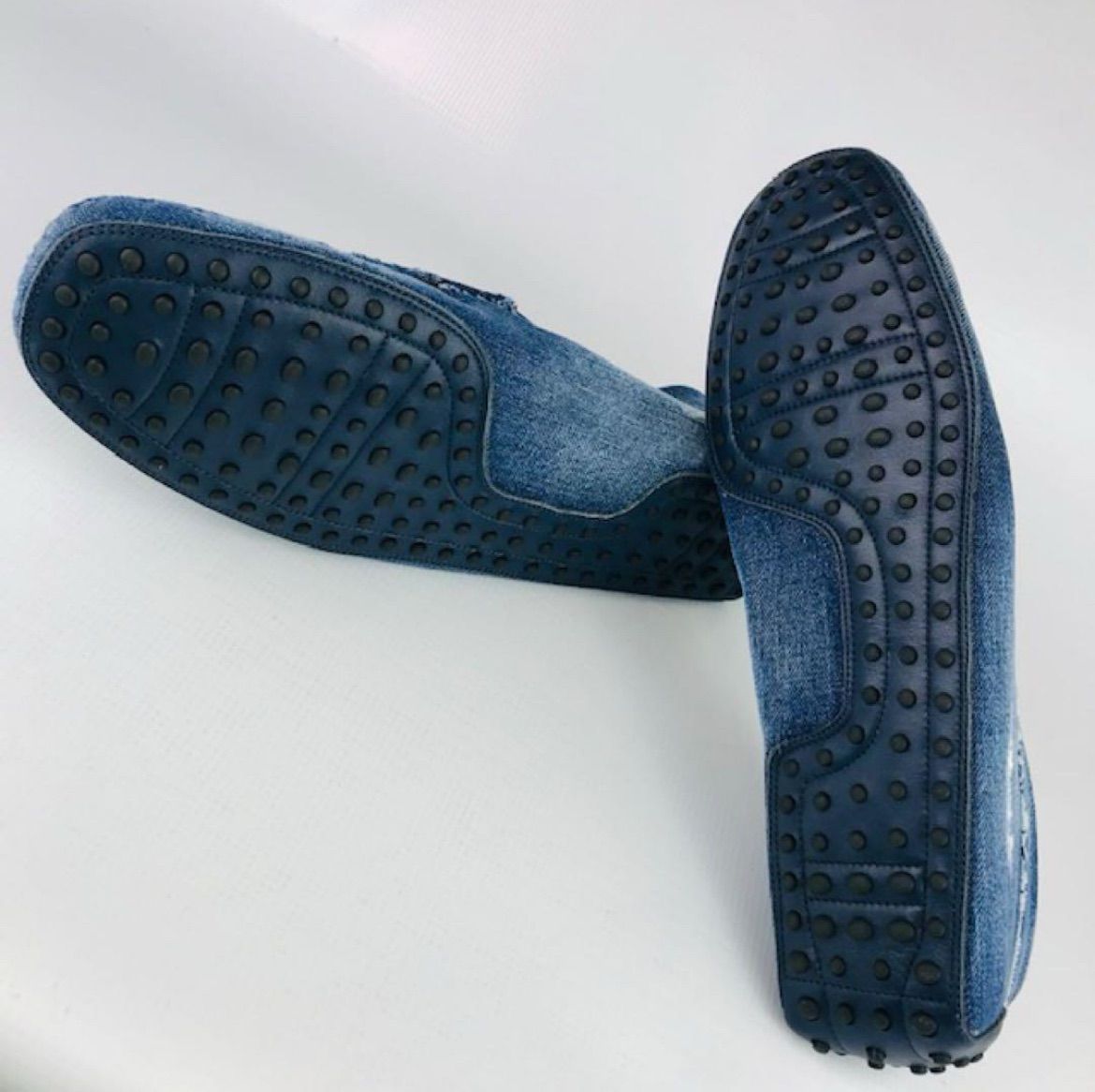 新品未使用☆TOD'S☆トッズ・メンズ レザー ダメージ加工デニム地