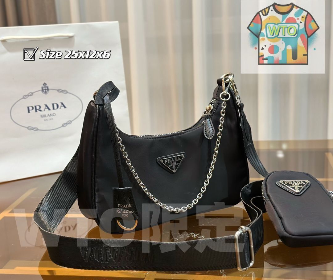 極美品 プラダ PRADA ショルダーバッグ ハンドバッグ 財布 3点