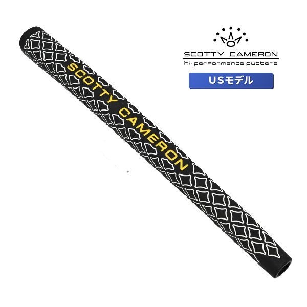 スコッティキャメロン パター グリップ ピストリーニ プラス ブラック ホワイト テクスチャード イエローロゴ Scotty Cameron Pistolini Plus White Texture